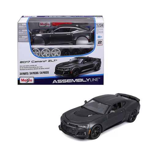 Maisto 1:24 2017 Chevrolet Camaro Assembly Line Model Kit – Buildable Die-Cast Sports Car