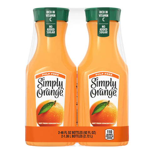 Simply Orange Pulp-Free Orange Juice, 2 pk./46 fl. oz.