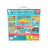 Buffalo Games Chuckle & Roar 9-Pack Kids Puzzles – Farm, Space, Ocean, Safari & World Map Themes