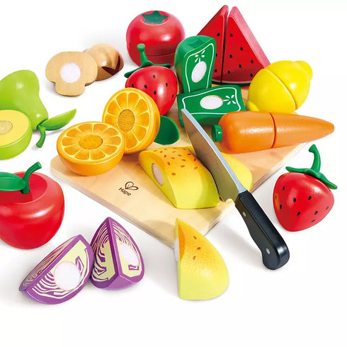 Hape Prep & Play Food Cutting Set – Wooden Pretend Play Kitchen Toy for Kids
