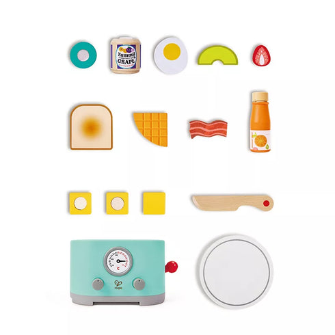 Hape Pop-Up Toast & Play – Wooden Pretend Breakfast Toaster Set for Kids
