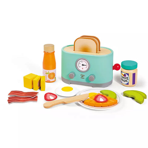 Hape Pop-Up Toast & Play – Wooden Pretend Breakfast Toaster Set for Kids