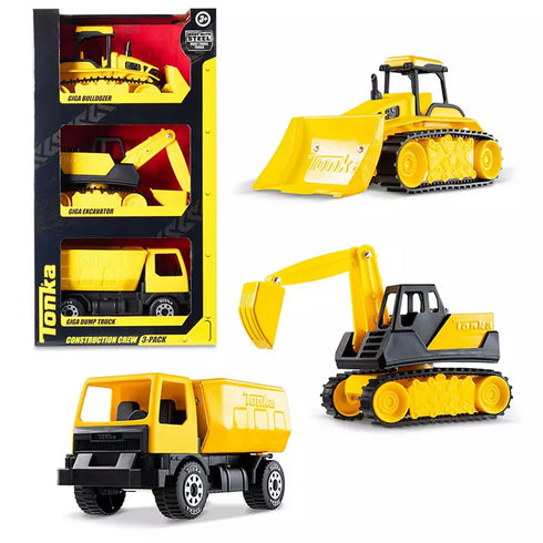 Tonka Steel Classics 3-Pack – Durable Metal Construction Vehicles Set