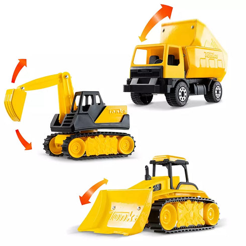 Tonka Steel Classics 3-Pack – Durable Metal Construction Vehicles Set