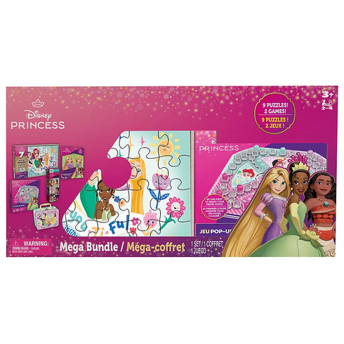 Spin Master Disney Princess Jigsaw Puzzle & Games Mega Value Bundle, 11 pk. – Princess Puzzles