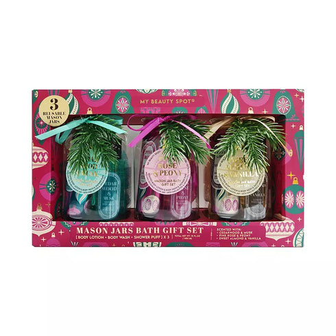 My Beauty Spot Mason Jar Bath Gift Set, 3 Piece Relaxation Kit
