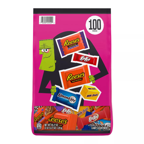Hershey Assorted Flavored, Halloween Candy Bulk Bag, 100 ct.