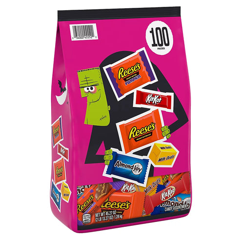 Hershey Assorted Flavored, Halloween Candy Bulk Bag, 100 ct.
