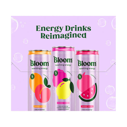 Bloom Sparkling Energy Variety Pack, 18 pk./12 oz.