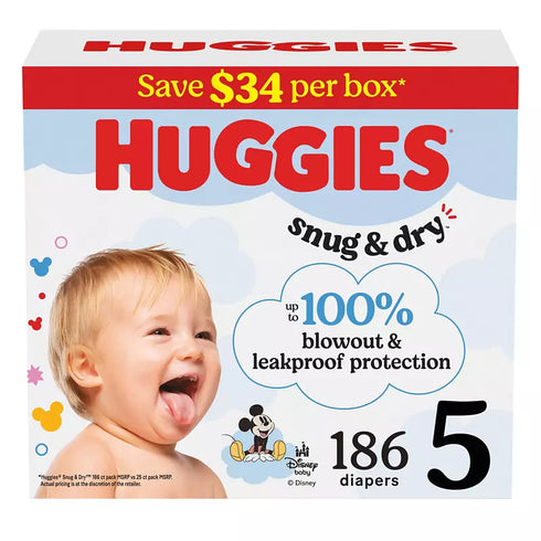 Huggies Snug & Dry Baby Diapers (Select your Size)