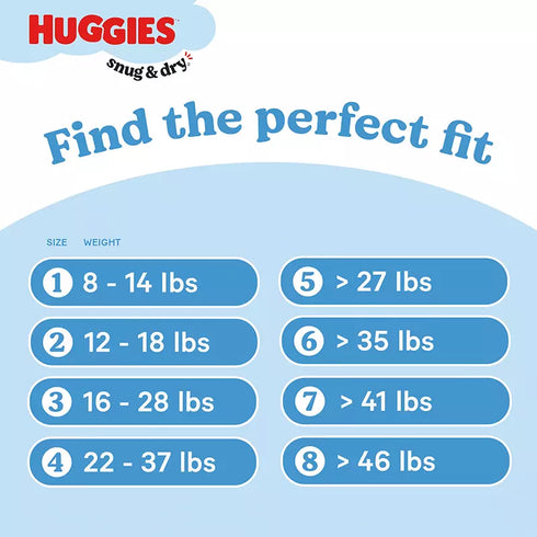Huggies Snug & Dry Baby Diapers (Select your Size)