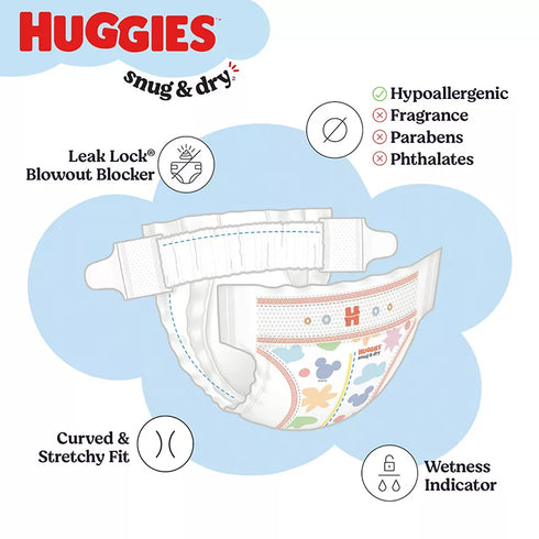 Huggies Snug & Dry Baby Diapers (Select your Size)