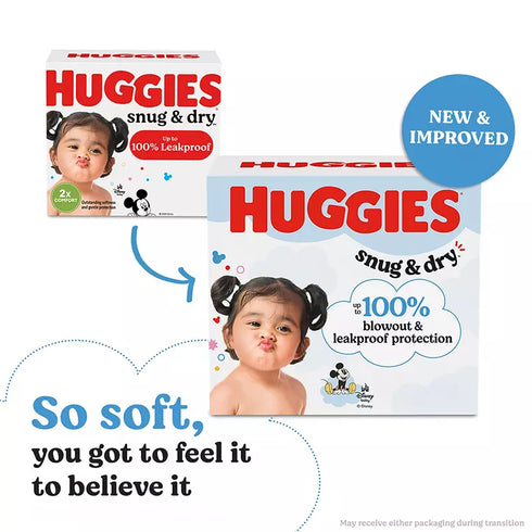 Huggies Snug & Dry Baby Diapers (Select your Size)