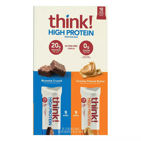Think! High Protein Variety Pack, 20g Protein, Bars, 18 ct