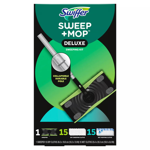 Swiffer Sweep and Mop Deluxe, 2-in-1 Floor Mopping and Sweeping Kit
