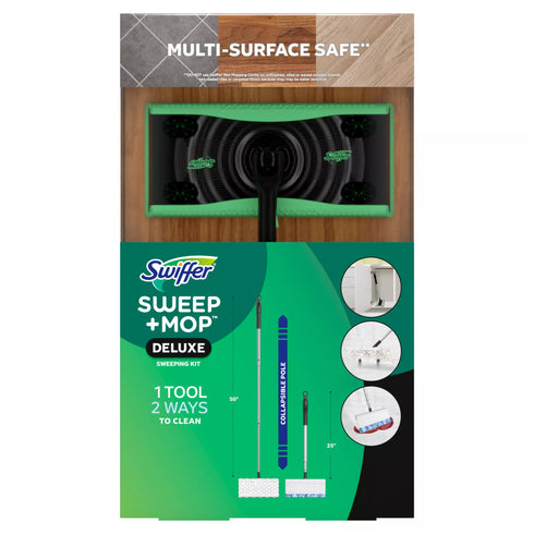 Swiffer Sweep and Mop Deluxe, 2-in-1 Floor Mopping and Sweeping Kit