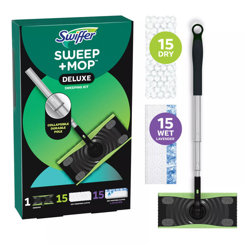 Swiffer Sweep and Mop Deluxe, 2-in-1 Floor Mopping and Sweeping Kit