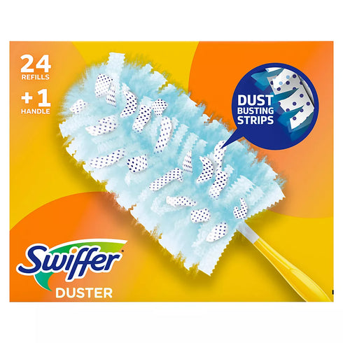 Swiffer Duster Starting Kit with Short Handle, 24 Duster Refills