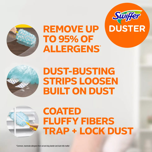 Swiffer Duster Starting Kit with Short Handle, 24 Duster Refills