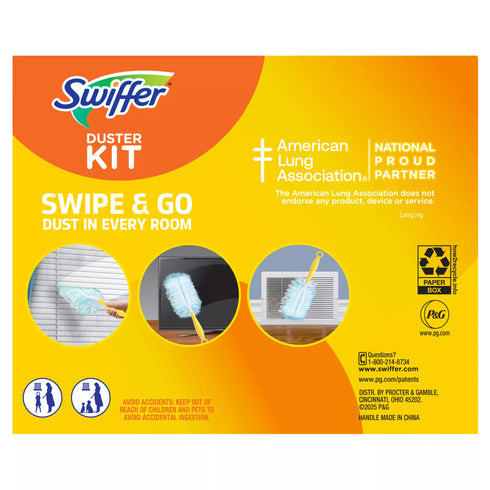 Swiffer Duster Starting Kit with Short Handle, 24 Duster Refills