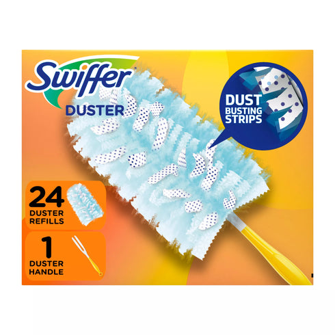Swiffer Duster Starting Kit with Short Handle, 24 Duster Refills