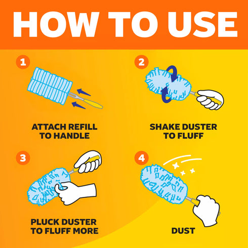 Swiffer Duster Starting Kit with Short Handle, 24 Duster Refills