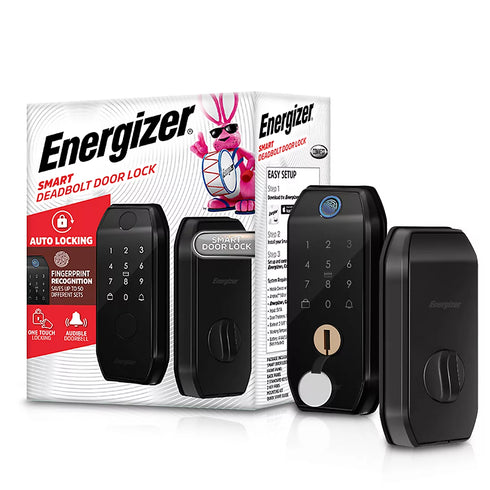 Energizer Connect Smart 5-in-1 Keyless Deadbolt Door Lock with App Control & Auto-Lock – Wi-Fi Smart Home Security