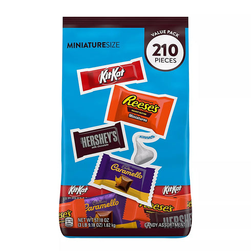 Hershey’s Assorted Milk Chocolate Candy Value Pack, 210 Count – Bulk Chocolate for Snacking & Sharing