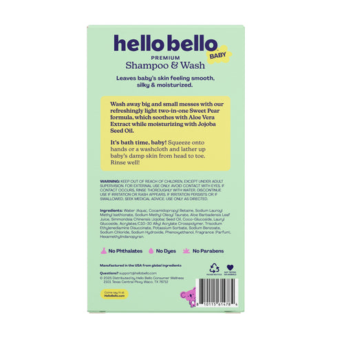 Hello Bello Baby Shampoo & Wash - Sweet Pear, 2 pk./ 20 oz.