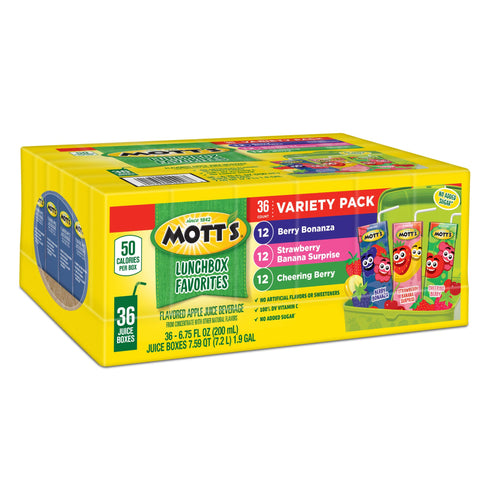 Mott's Lunchbox Favorites Juice Drink Variety Pack, Boxes, 36 pk./6.75 fl. oz.