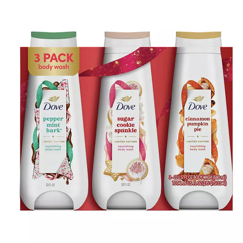 Dove Holiday Treats Body Wash Variety Pack, 3 Seasonal Scents 23 fl oz Each