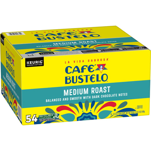 Cafe Bustelo Medium Roast Coffee, K-Cup Pods, 54 ct.