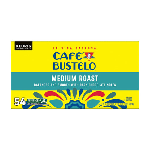 Cafe Bustelo Medium Roast Coffee, K-Cup Pods, 54 ct.
