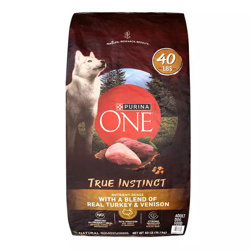 Purina ONE True Instinct Dry Dog Food with Real Turkey & Venison, 40 lbs.