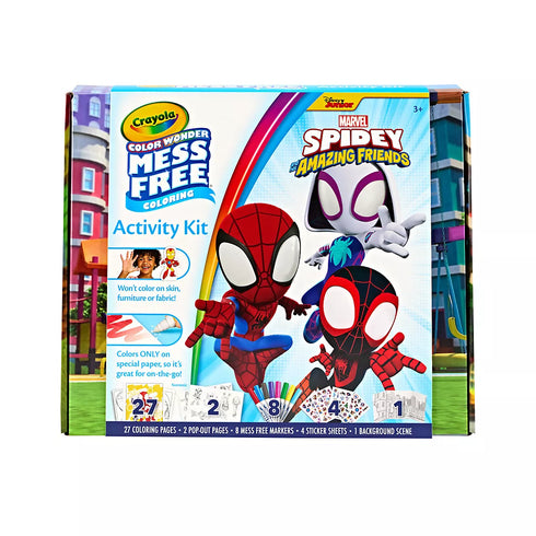 Crayola Color Wonder Activity Kit – Spidey & Friends Mess-Free Coloring Set for Kids