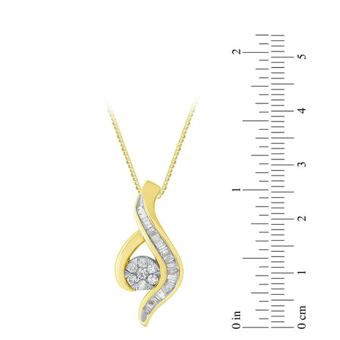 0.46 CT Diamond Swirl Pendant in 14K Gold