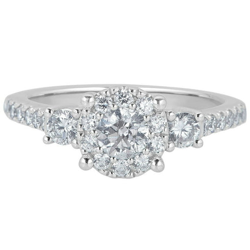 0.99 Carat Total Weight Diamond Ring in 14K White Gold