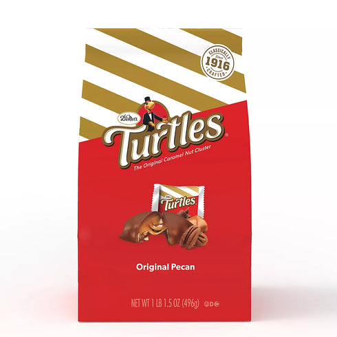 DeMet’s Turtles Original Pecan, 17.5 oz. | Chocolate, Caramel & Pecan Candy | Classic Gourmet Treat