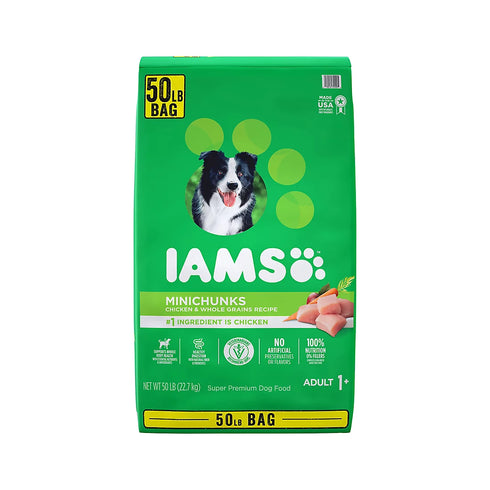 IAMS Minichunks Adult Dry Dog Food – Real Chicken, Small Kibble for Easy Chewing & Complete Nutrition, 50 lbs