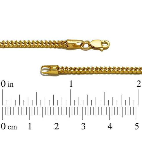 Diamond Cut Franco Chain Necklace in Solid 14K Gold