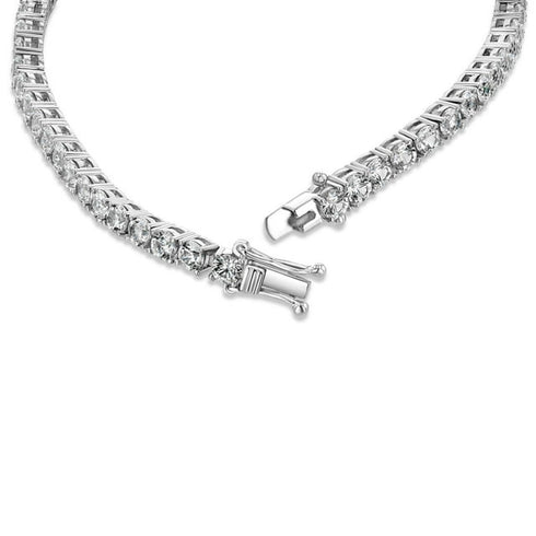 Lab Created White Sapphire Tennis Bracelet in Sterling Silver