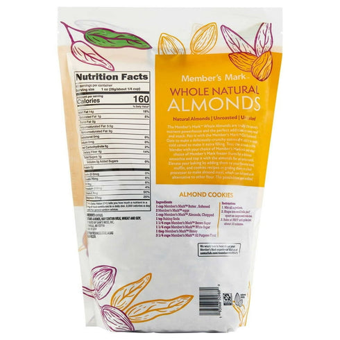 Member's Mark Whole Natural Almonds, 48 oz