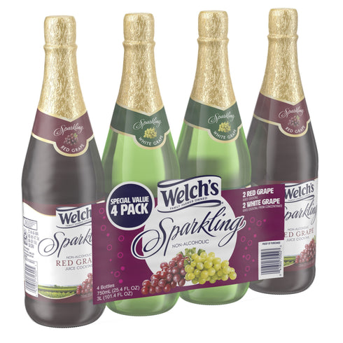 Welch's Sparkling Red & White Grape Cocktail, 4 pk./25.4 oz.