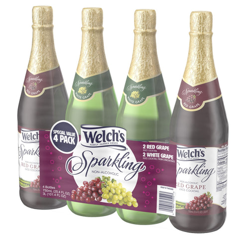Welch's Sparkling Red & White Grape Cocktail, 4 pk./25.4 oz.