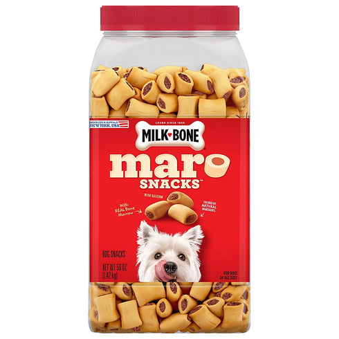 Milk-Bone MaroSnacks Dog Treats for Small Dogs, Crunchy Biscuits with Real Marrow Flavor, 50 oz.