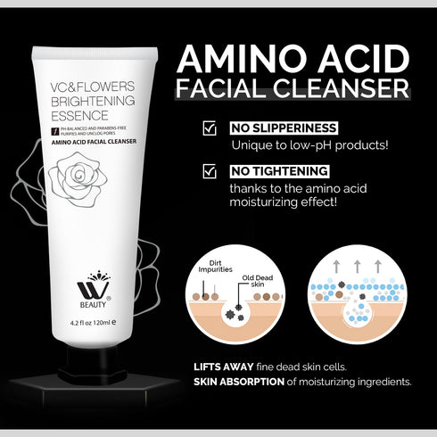 WBM BEAUTY Facial Cleanser with Amino Acid - 4.2 fl oz/120 ml