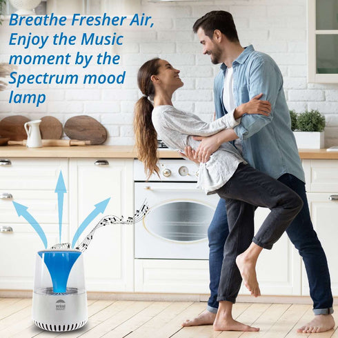 HEPA Air Purifier with Bluetooth Speaker - White | WBM SMART