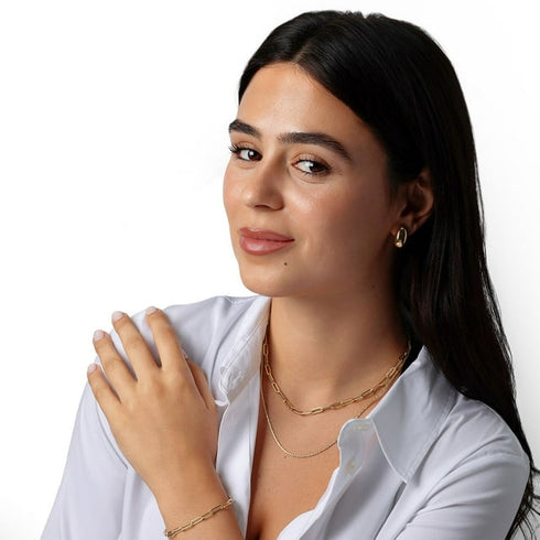 Criss Cross Diamond Cut Sparkle Chain Necklace in 14K Gold