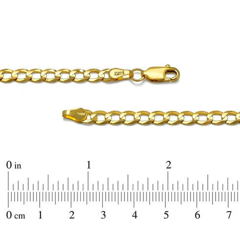 Curb Chain Necklace in Solid 14K Gold