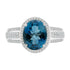 Treated London Blue Topaz and Halo Diamond Ring in 14K Gold
